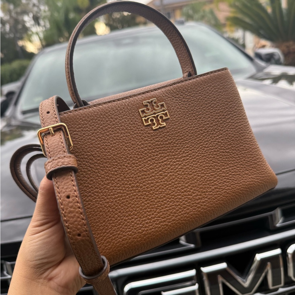 400!+ New Tory Burch Britten Mini Satchel In Moose